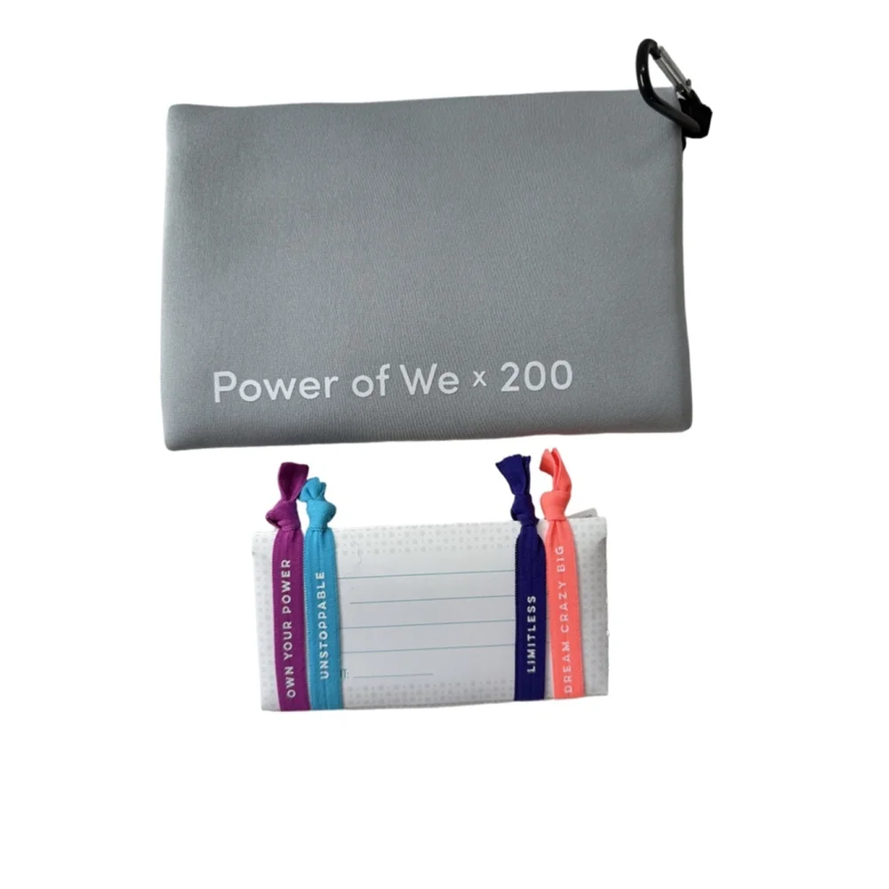 NWT Athleta Small Zipper POUCH with Girl Hair Ties Set